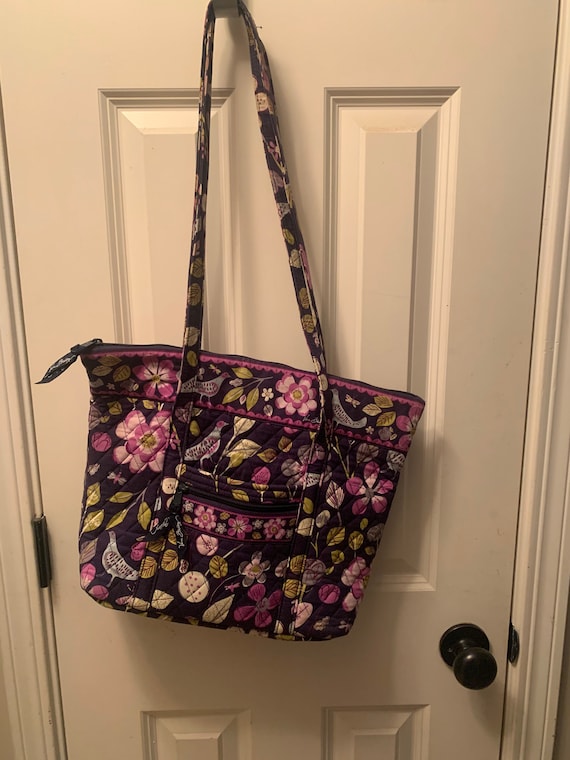 Purple Navy Green Vera Bradley Tote with 2 inside