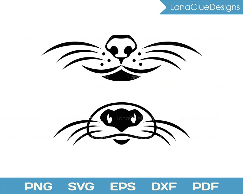 9 Animal Mouths svg Face Mask Design Dog Cat Otter Duck | Etsy