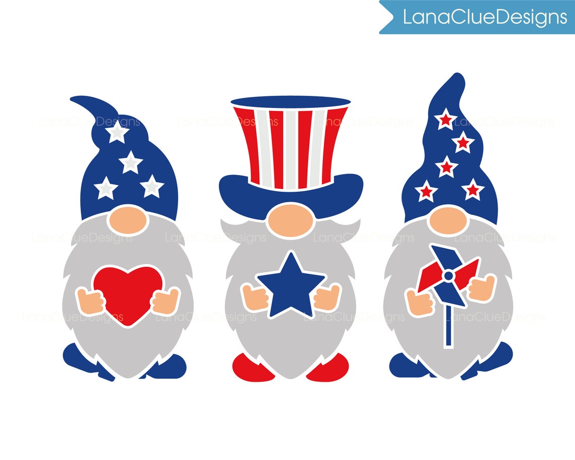 4th of July Gnomes Svg Patriotic Gnomes Svg Files for  Etsy