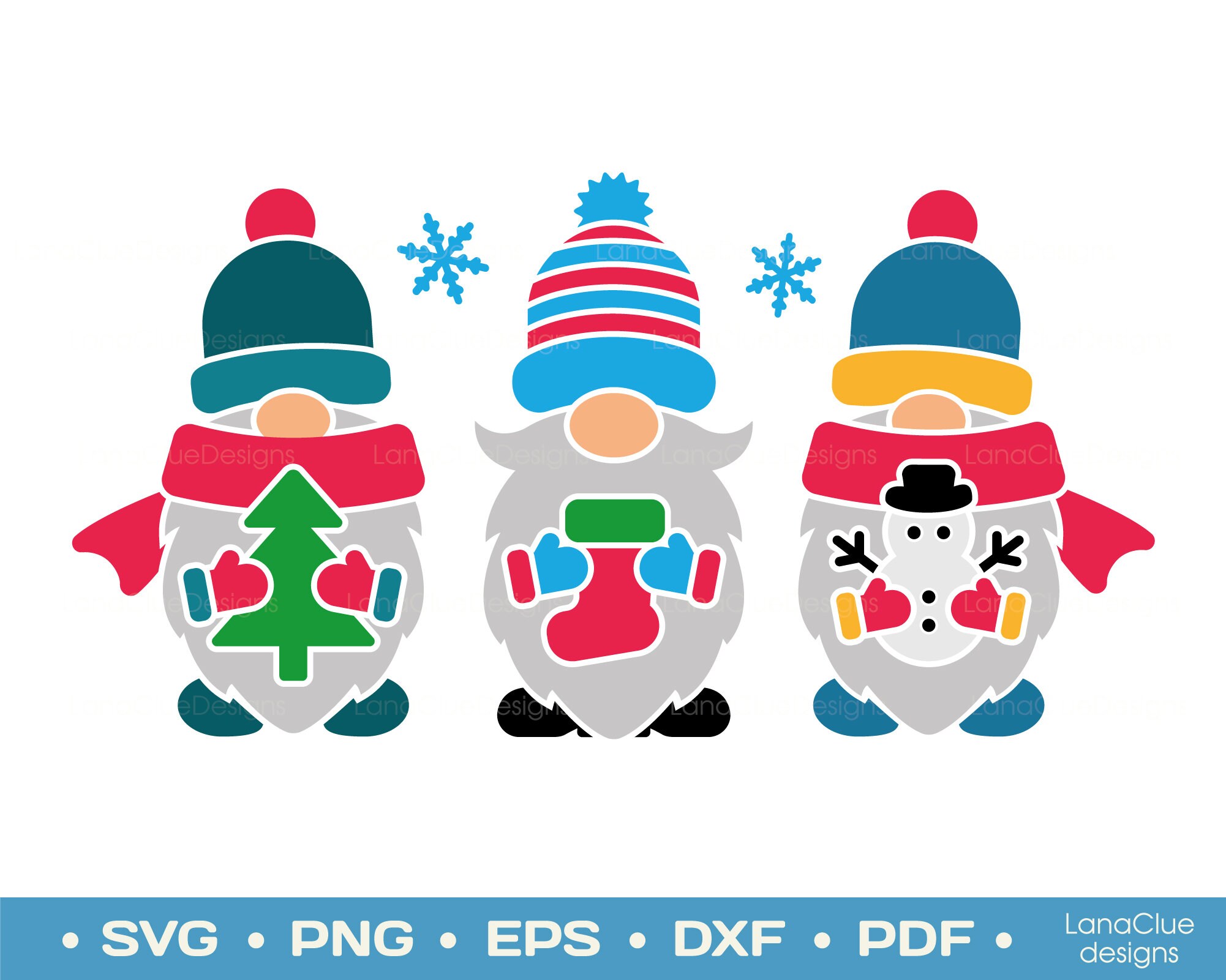 Download Winter Gnomes Svg Three Gnomes Design Silhouette Cut File | Etsy