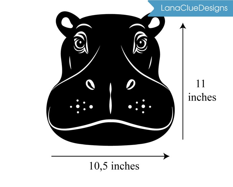 Download Hippo Svg Silhouette Cut File Hippopotamus Face Clipart | Etsy