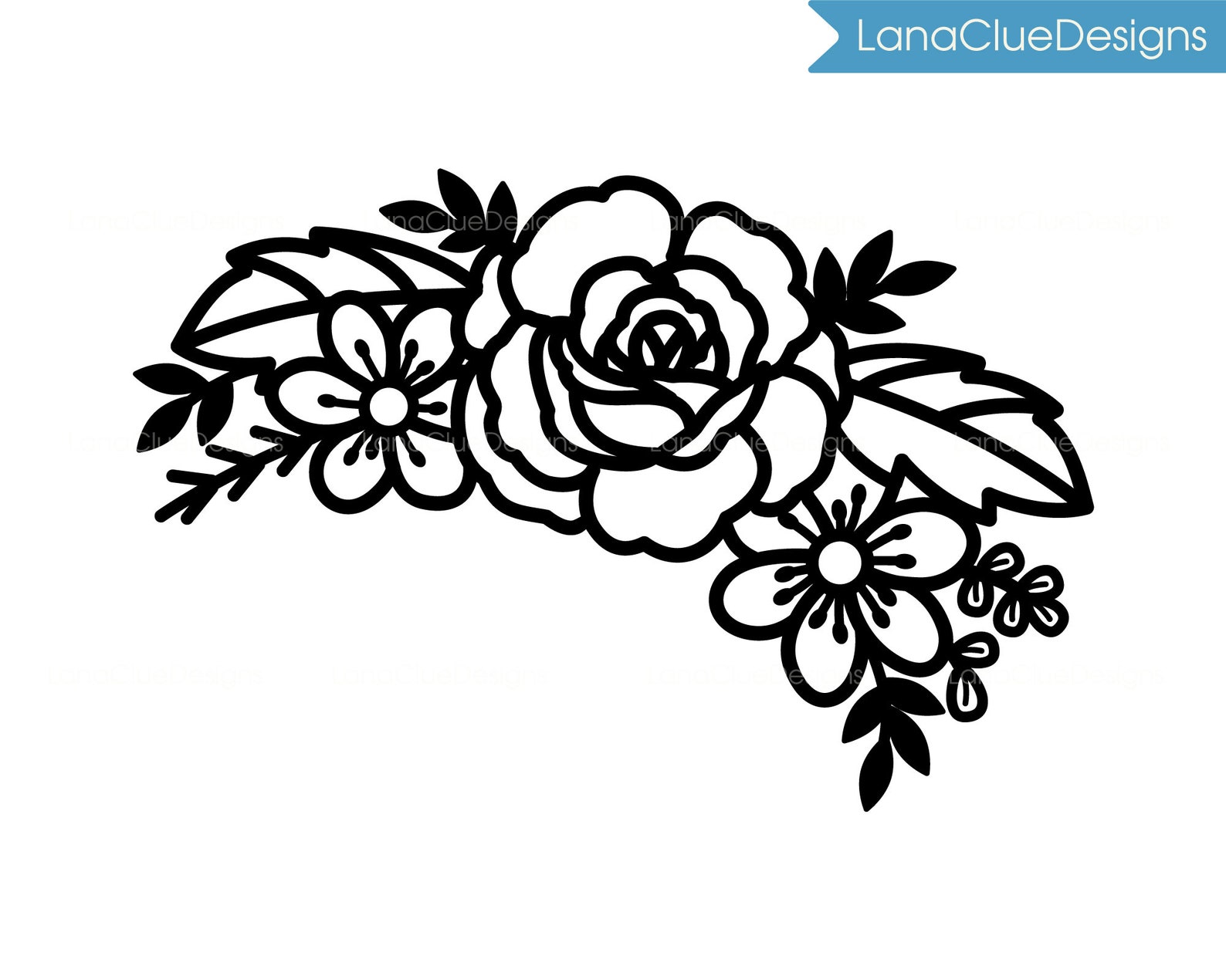 Floral Corner Border SVG