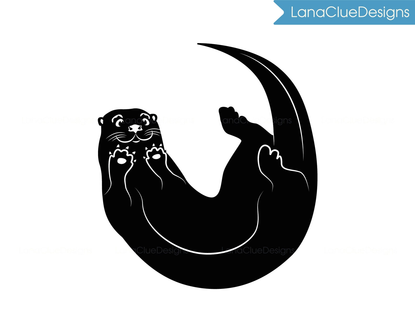 4 Otters Svg Bundle River Otter Clipart Silhouette Cut File | Etsy