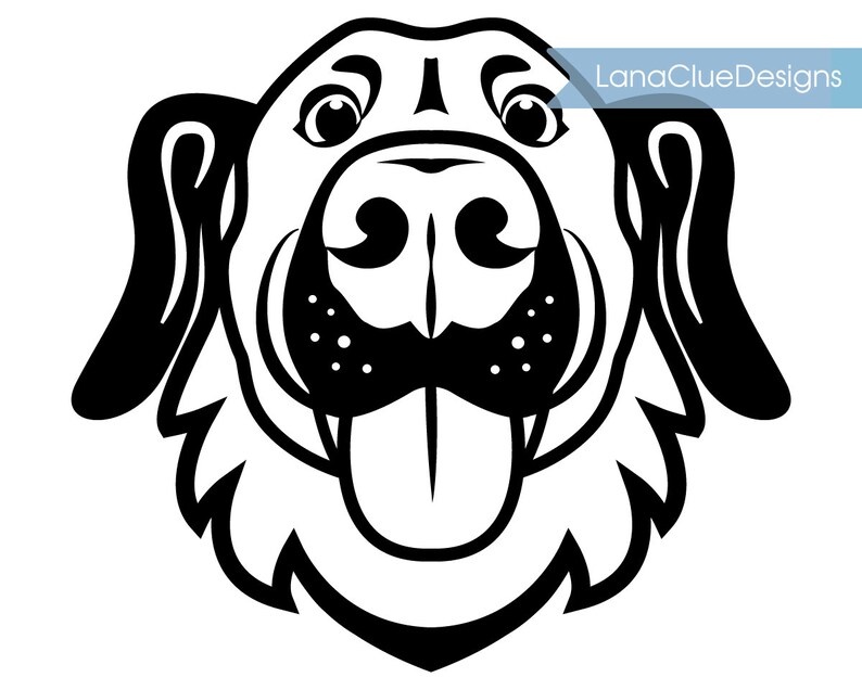 Download Funny Dog Face Svg Silhouette Cut File Cartoon Happy Dog ...