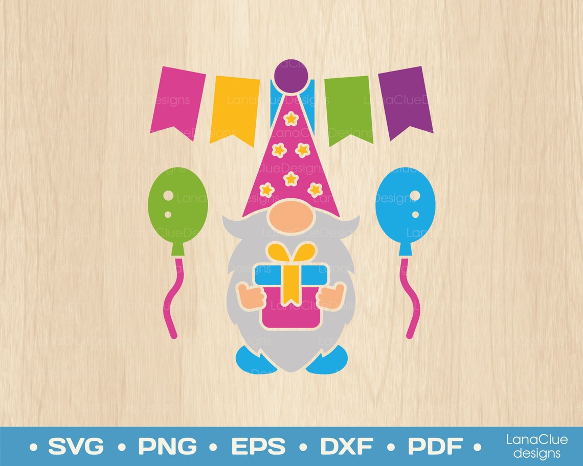 Birthday Party Gnome SVG Gnome with Birthday Cap Happy | Etsy