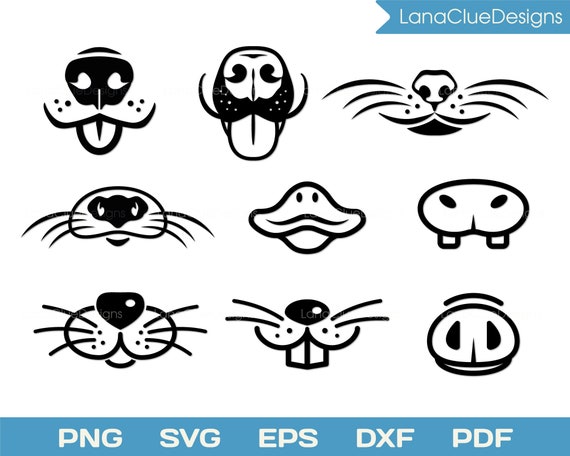 Download 9 Animal Mouths Svg Face Mask Design Dog Cat Otter Duck Etsy