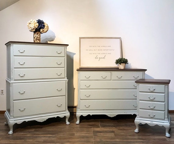 Stunning Duck Egg Blue Dresser Set Etsy