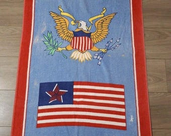 Vintage 1980s America Eagle Towel 57"x30.5"
