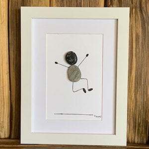 Klaar! Originele stenen foto van vreugde 17 x 22 cm afstuderen, examen, rijbewijs, opleiding, pensioen, herstel