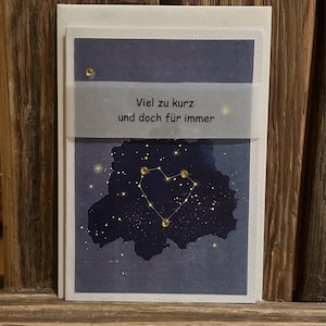 Trauerkarte, von Hand, liebevoll gestaltete Grußkarte. Wenn Worte fehlen. Kondolenzkarte.