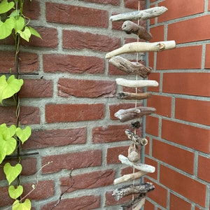 Driftwood wind chime approx. 50 cm long, for garden, terrace, balcony and apartment