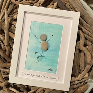 Een vrolijk stenen plaatje 17 x 22 cm * Klaar! Tekst- en achtergrondkleur selecteerbaar.