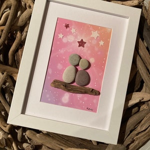 In memory of a star child, stone picture 17 x 22 cm
