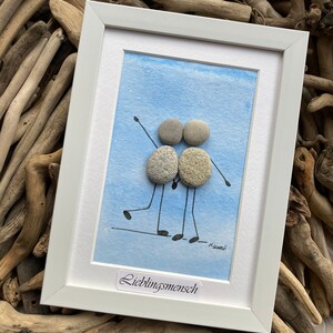 Favorite person stone picture 17 x 22 cm, a lovingly designed, absolutely unique picture with beautiful smooth stones from the Baltic Sea coast