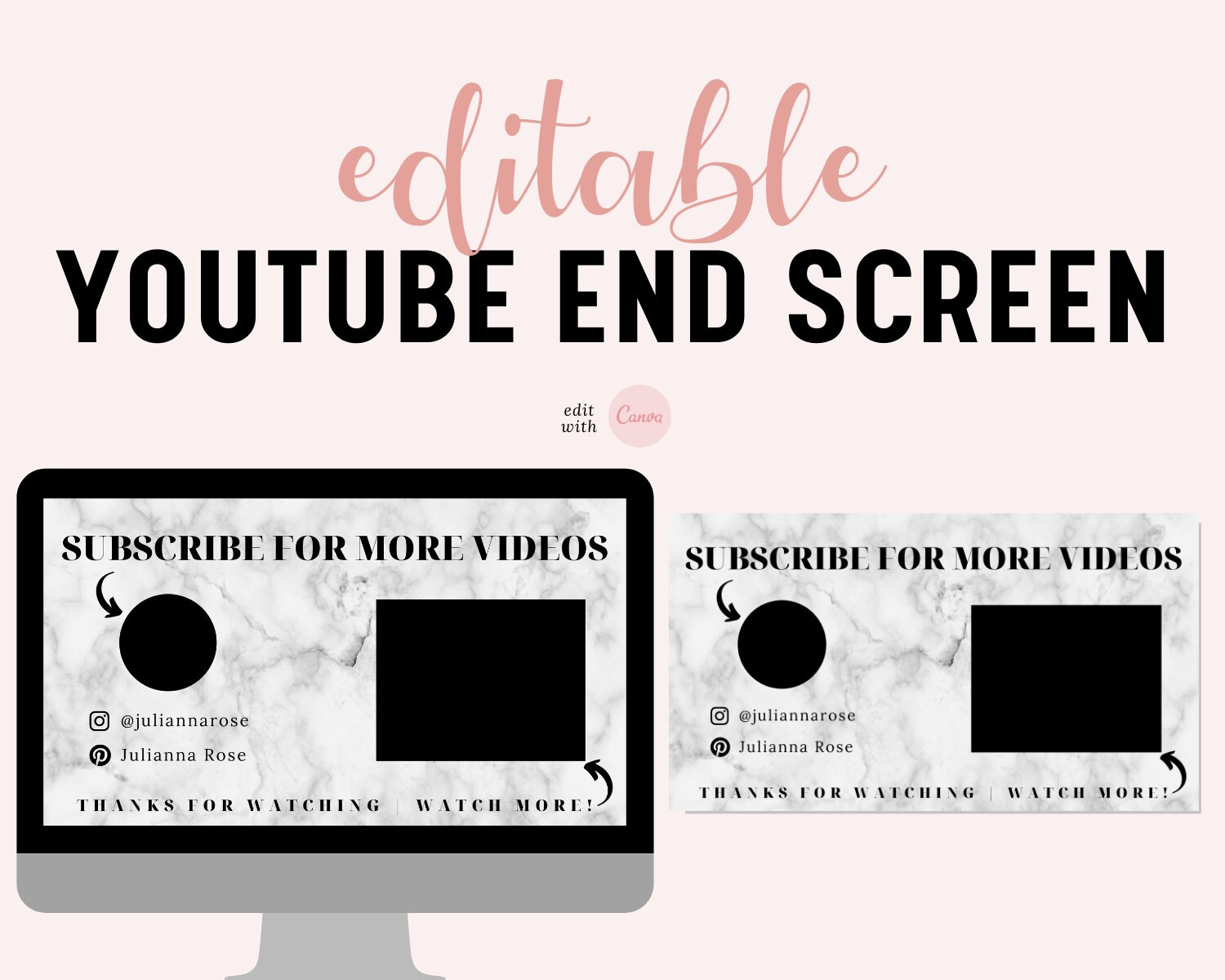 Youtube End Screen Youtube End Card Outro For Youtube Etsy