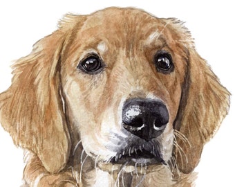 Custom Dog Portrait Watercolor Hand painted from your Own Photo