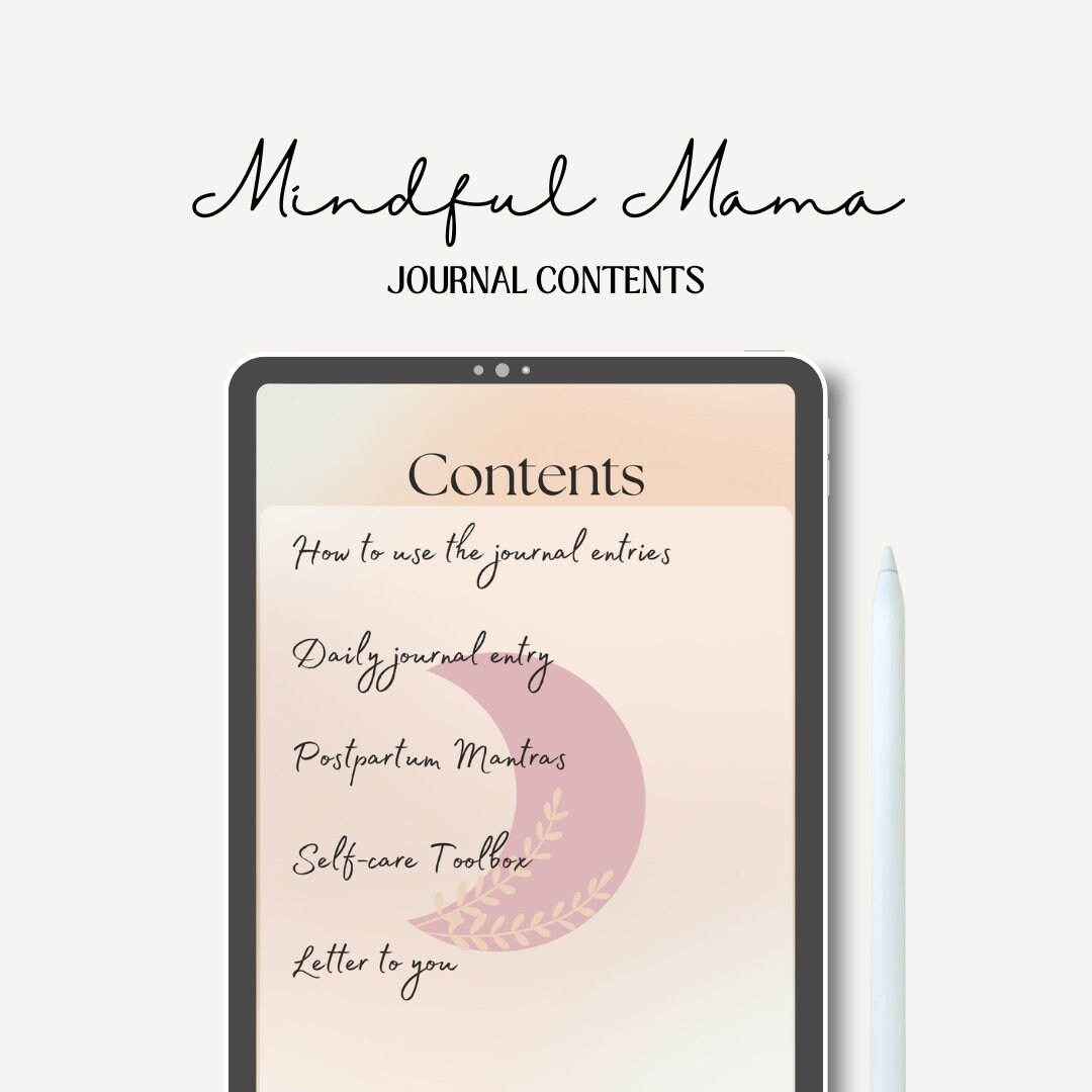 Postpartum Selfcare Digital Journal for Mindful Mamas Etsy