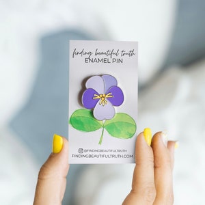 Purple Flower Violet Enamel Pin | Finding Beautiful Truth | Floral Lapel Pin