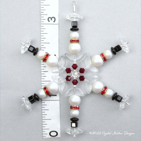 Mini Swarovski Snowflake Ornaments, Crystal Tree Ornament Swarovski Snowflake  Ornament Snowflake Tree Ornament Beaded Snowflake Ornament 
