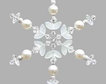 Swarovski Snowflake, Beaded Snowflake,Crystal Snowflake, Snowflake Ornament, Beaded Ornament,Swarovski Ornament, Choose Color