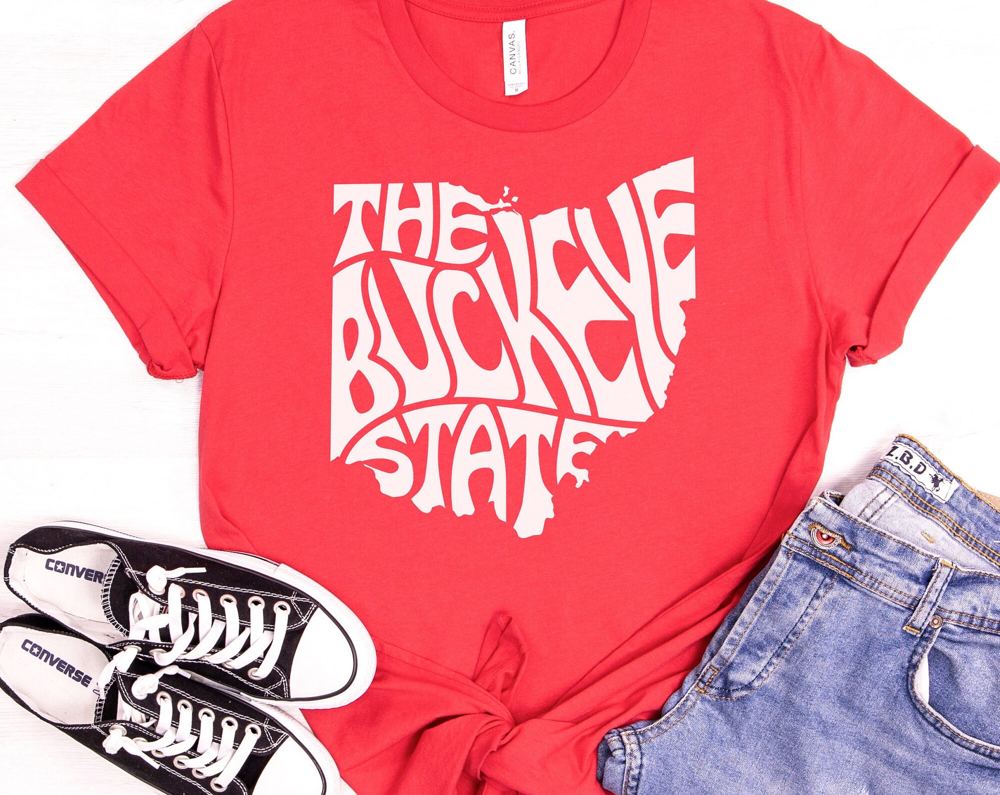 The Buckeye State Shirt, Ohio Graphic Tee, Ohio Shirt, Ohio Gift, Ohio Shape Shirt, Ohioan Graphic Tshirt