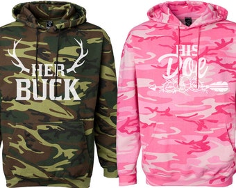 his and hers camo hoodies