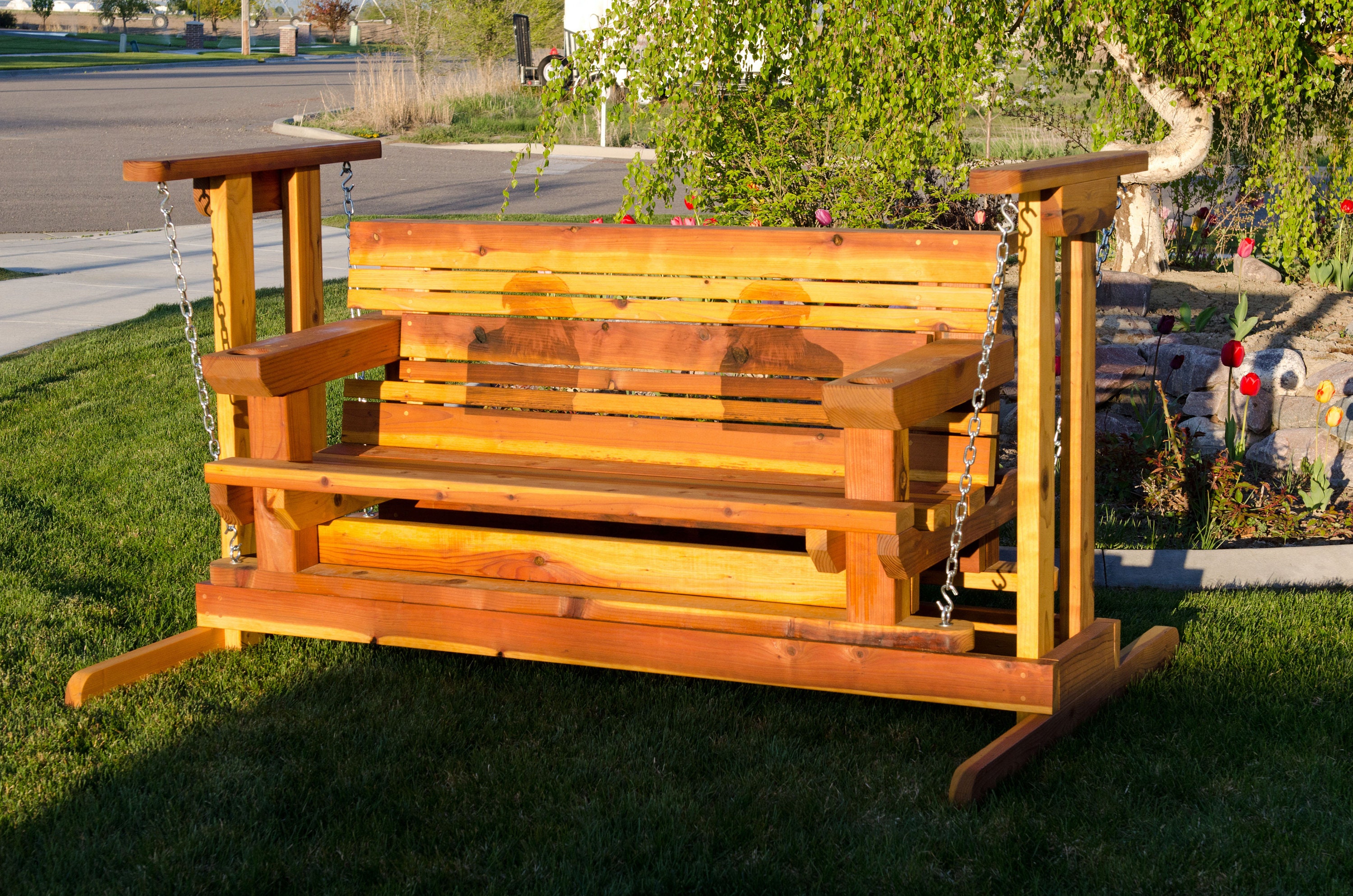 Redwood sale porch swing