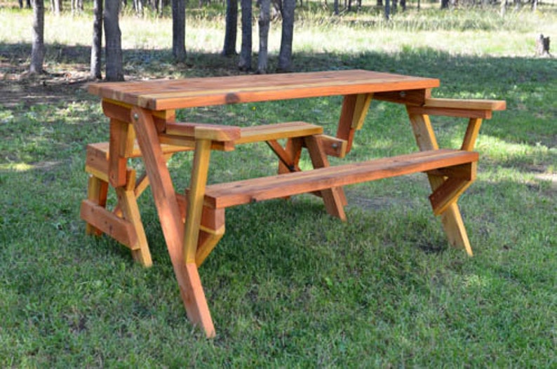 Redwood Transformer bench/picnic Table - Etsy
