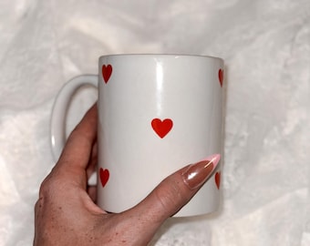 Red Heart Ceramic Mug | Valentine's Day Gift