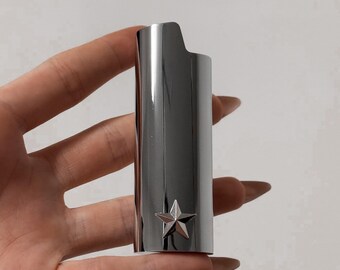 Star Lighter Case Silver Chrome | Western Lighter Sleeve | Cowboy Aesthetic | Pocket Accessory | Bachelor Bachelorette Gift