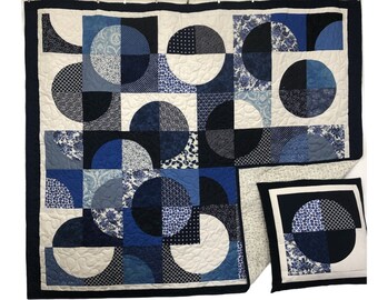 Blue Moons Lap Quilt and Free Pillowcase 20003