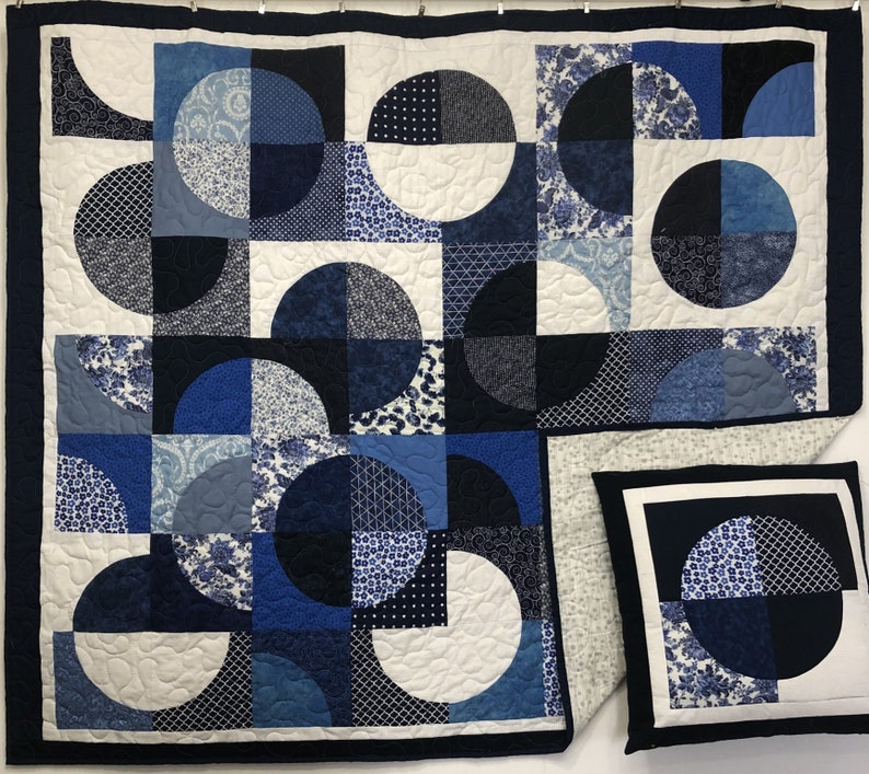 Blue Moons Lap Quilt and Free Pillowcase 20003