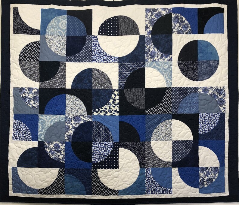 Blue Moons Lap Quilt and Free Pillowcase 20003