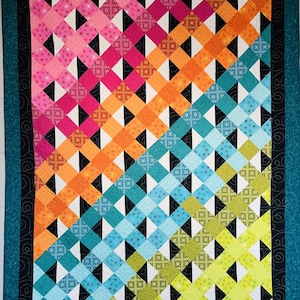 Gewagt, bunt, modern Gitter große Wurf Quilt 25002 T2