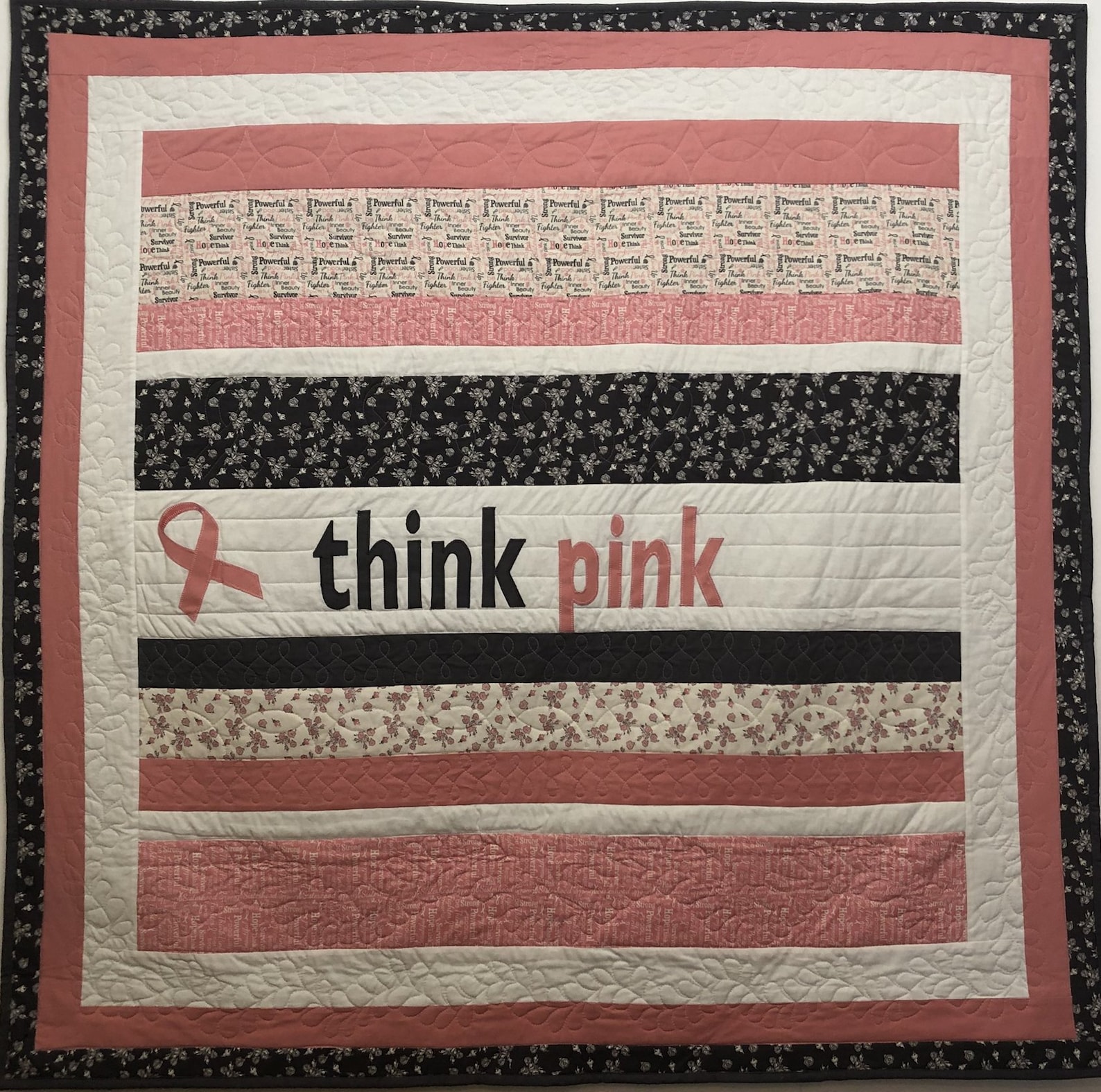 Think Pink Breast Cancer Awareness Quilt with Free Pillowcase Etsy
