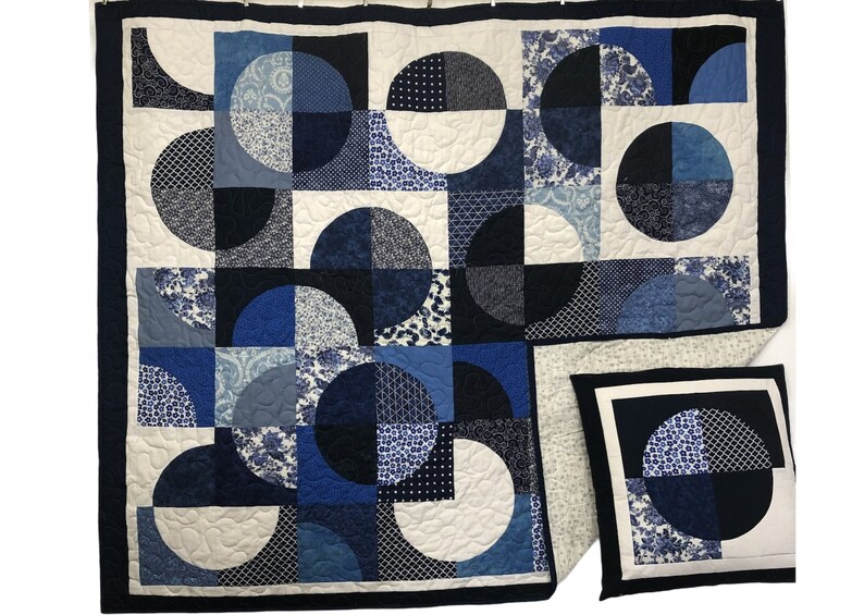 Blue Moons Lap Quilt and Free Pillowcase 20003