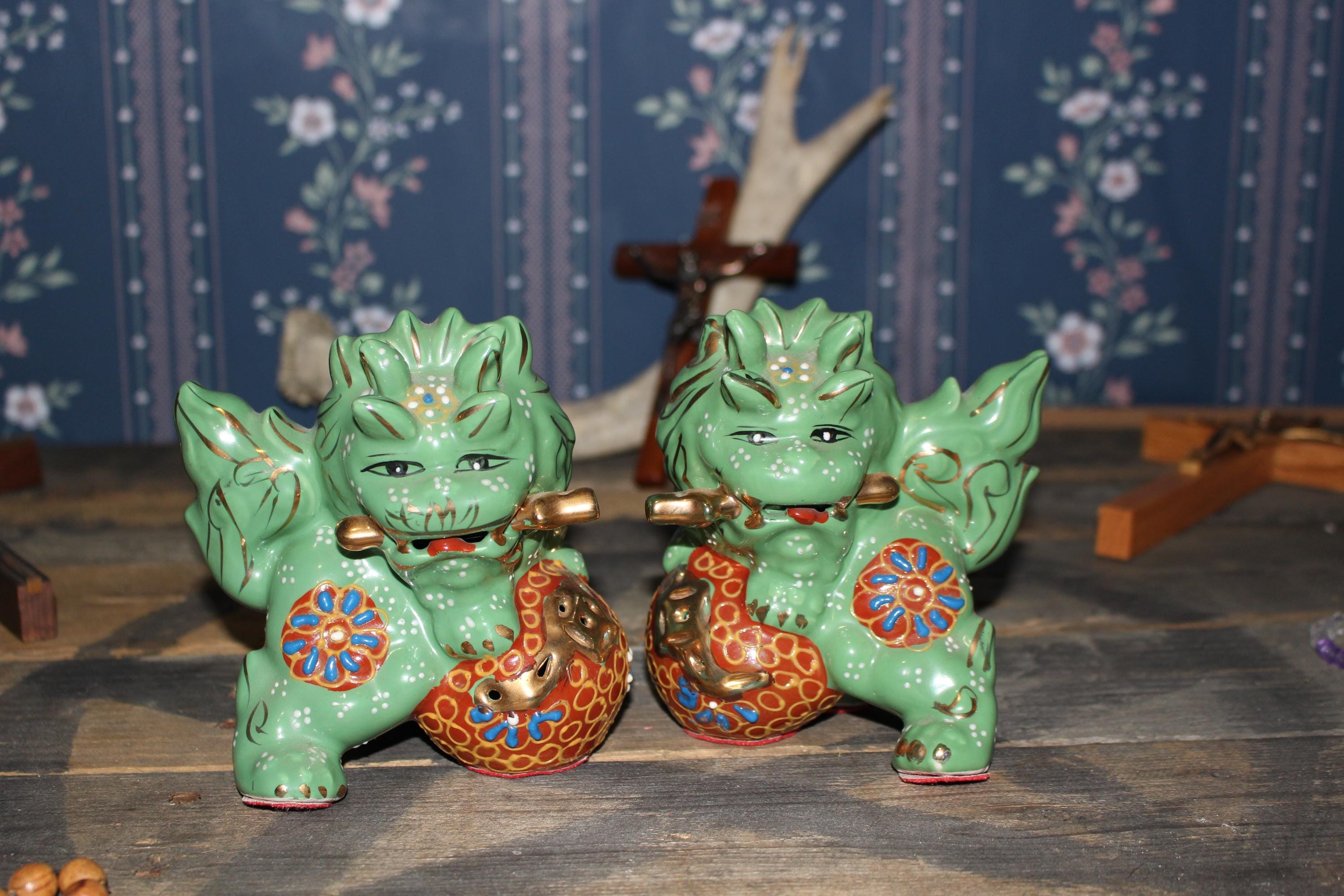 Kutani Foo Dogs Porcelain - Etsy