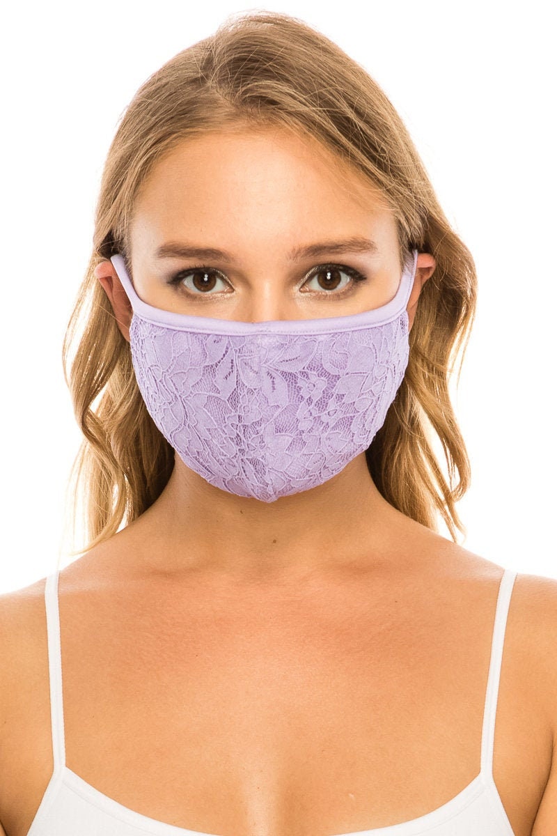 Lace Face Mask 3 Ply | Wedding, Bridesmaid, Bachelorette, Fancy, Form…