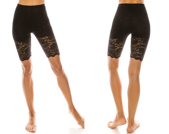 LADIES STRETCHY COTTON LYCRA ABOVE KNEE CYCLING SHORT CASUAL LEGGING WITH LACED LADIES STRETCHY COTTON LYCRA ABOVE KNEE CYCLING SHORT CASUAL LEGGING WITH LACED