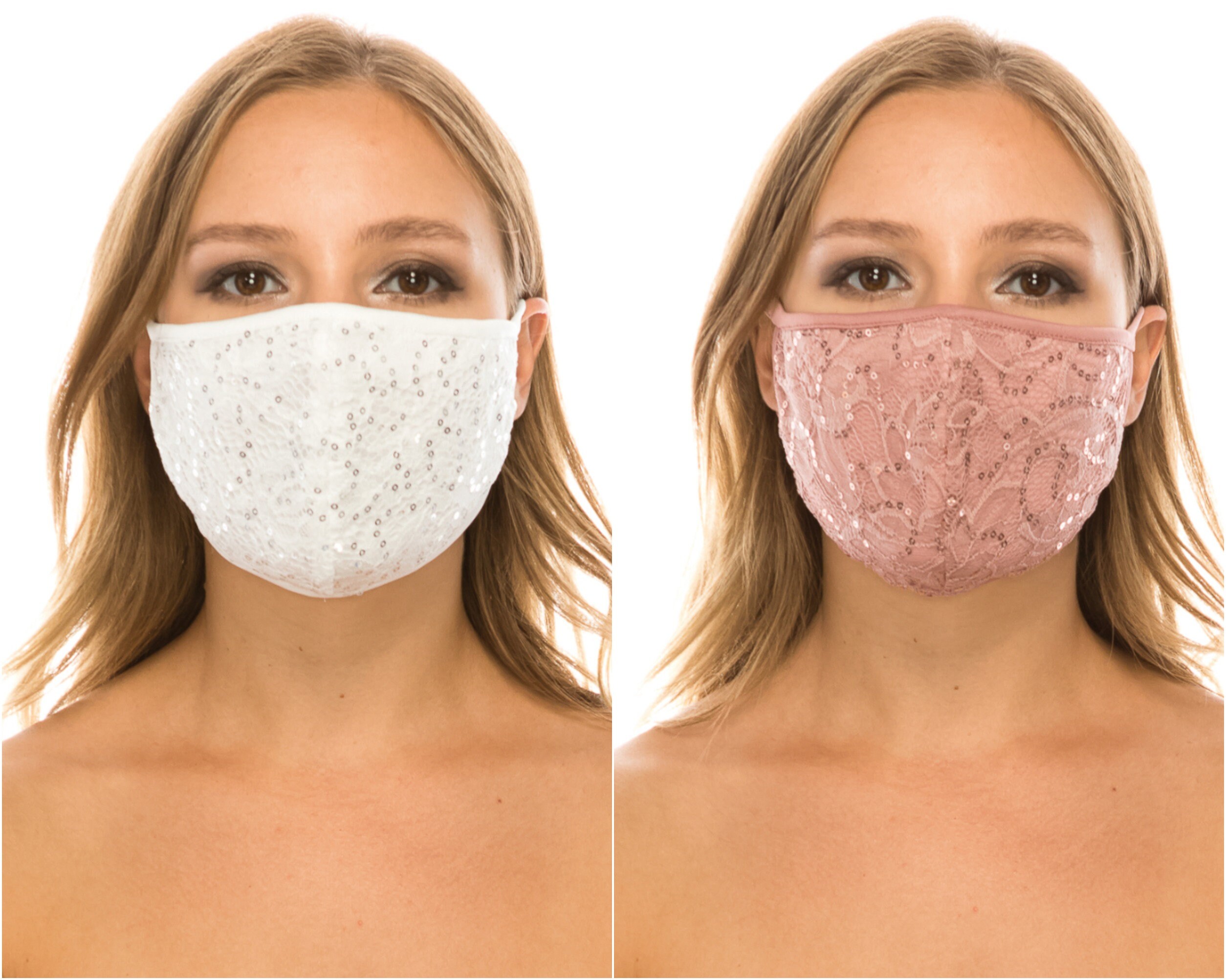 Sequin Lace Face Mask Wedding Bridesmaid Bachelorette Etsy