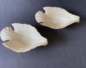 Vintage Lenox China 8 quot Long Candy Trinket Dishes Dove Shaped Design Ivory Color with Gold Trim - Set of 2