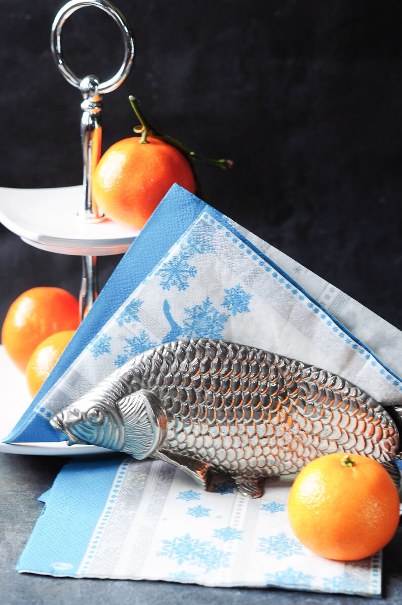 Vintage Silver Plated Napkin Holder/ Fish/ Carp/ Italy Napkin Etsy