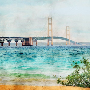 8 x 10 Mackinaw City, Michigan Fine Art Watercolor Print