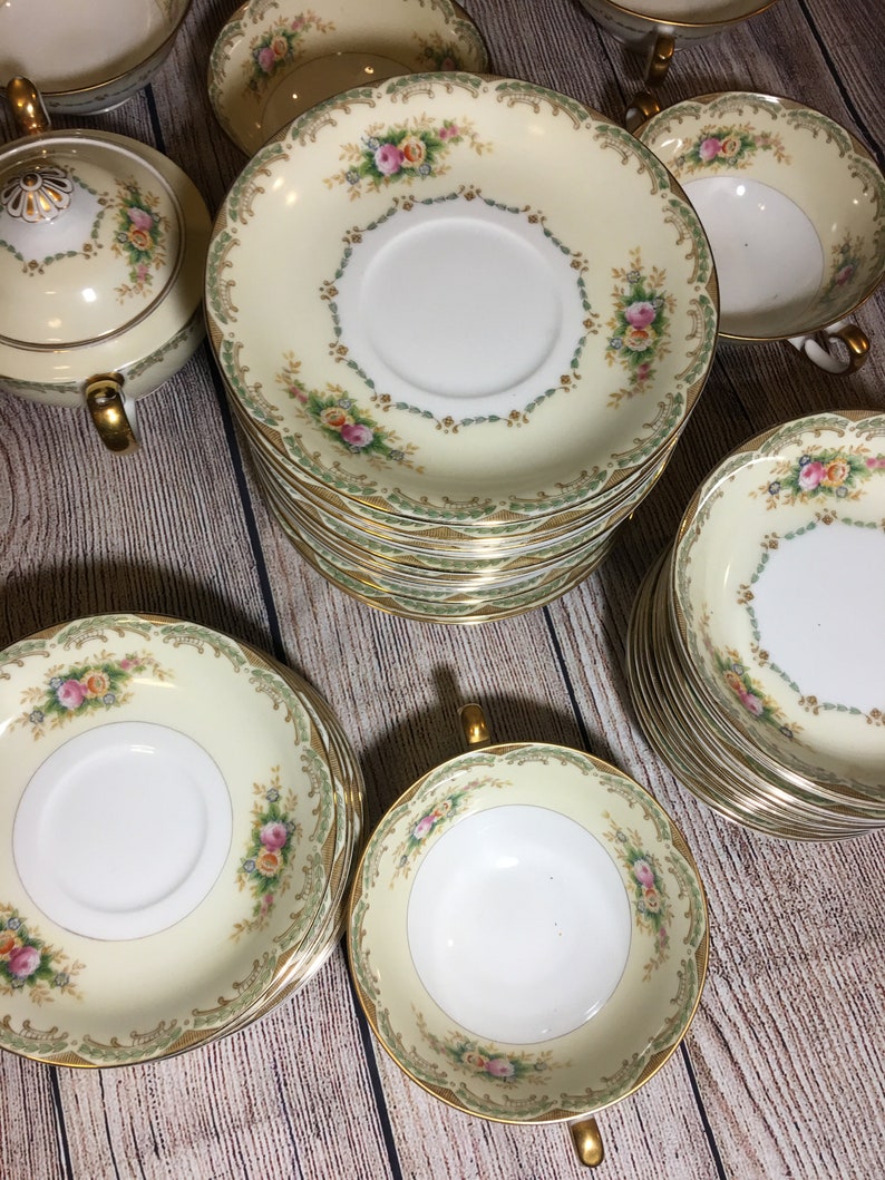 56 Piece Vintage Hand Painted Meito Fine China Made in Japan Etsy
