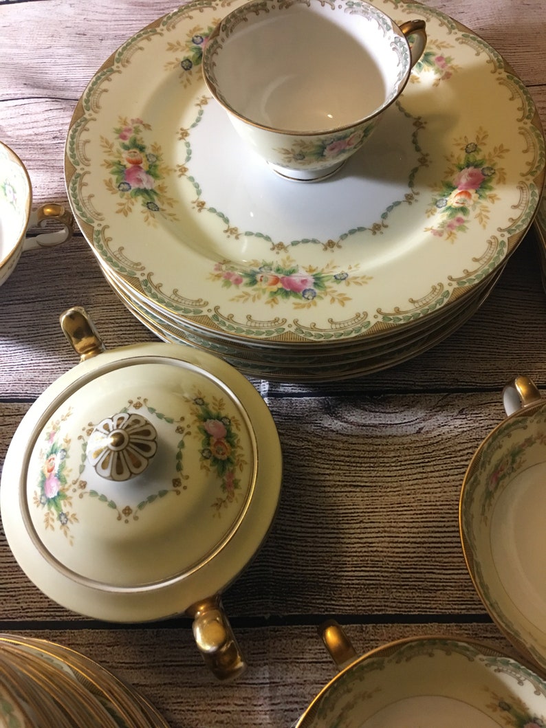 56 Piece Vintage Hand Painted Meito Fine China Made in Japan Etsy