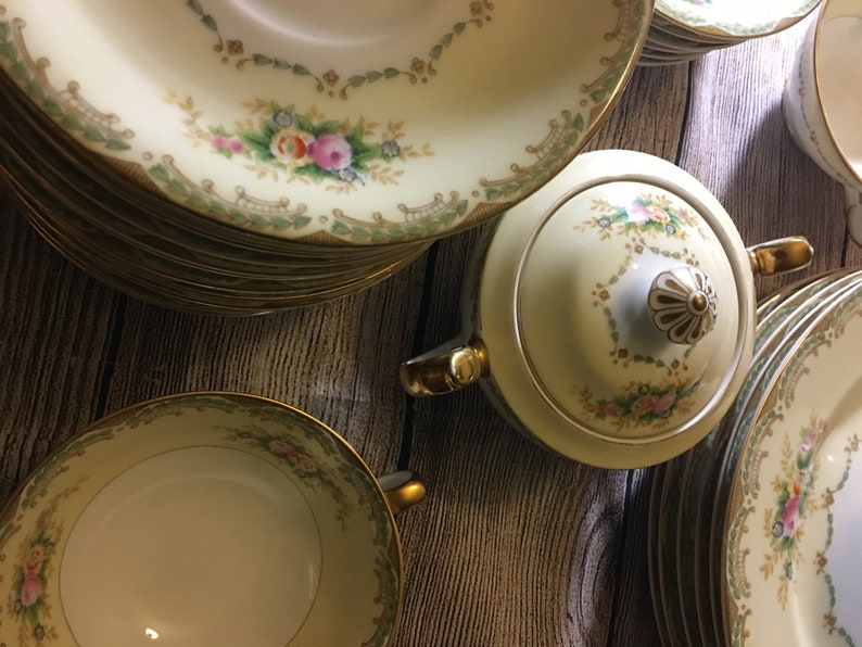 56 Piece Vintage Hand Painted Meito Fine China Made in Japan Etsy