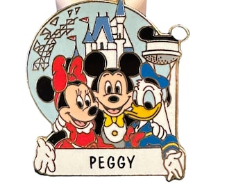 Disney Pin Mickey Minnie Donald Duck Peggy Trading Lapel Pin Authentic Vintage