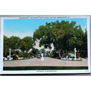 A escola que treina para a vida Mooseheart Illinois Postcard History Building
