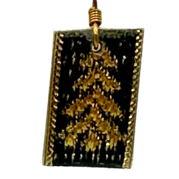 Vintage Inspired Rectangular Christmas Tree Earri… - image 2