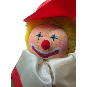 Vintage Russ Berrie Clown Doll Collectible Christmas Ornament Red Green Outfit